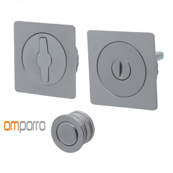 Maniglia Incasso Quadra Porta Scorrevole modello Magnetica d.57x57/48 con Nottolino varie finiture | OMP Porro fine serie