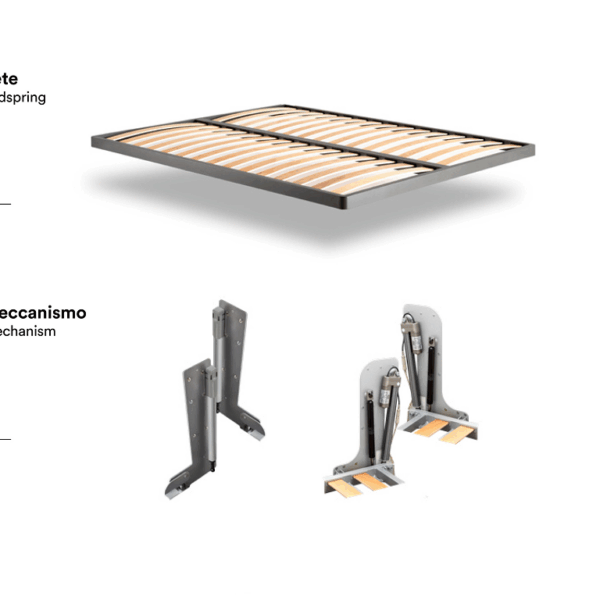 Letto a Scomparsa Apertura Verticale Sistema Manuale Modello Aladino mm.1620x2000 | Pessotto Reti