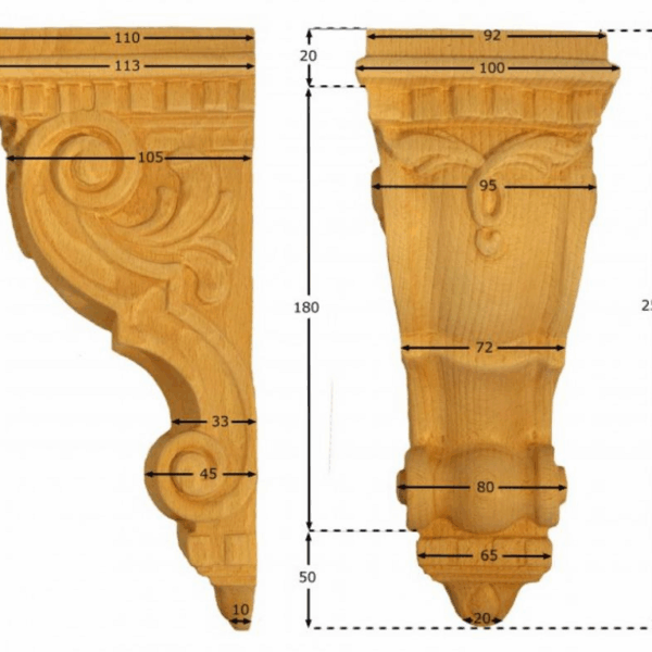 CAPITELLO LEGNO FAGGIO W100xH250xD113- W85xH175xD100 prodotto da PRU