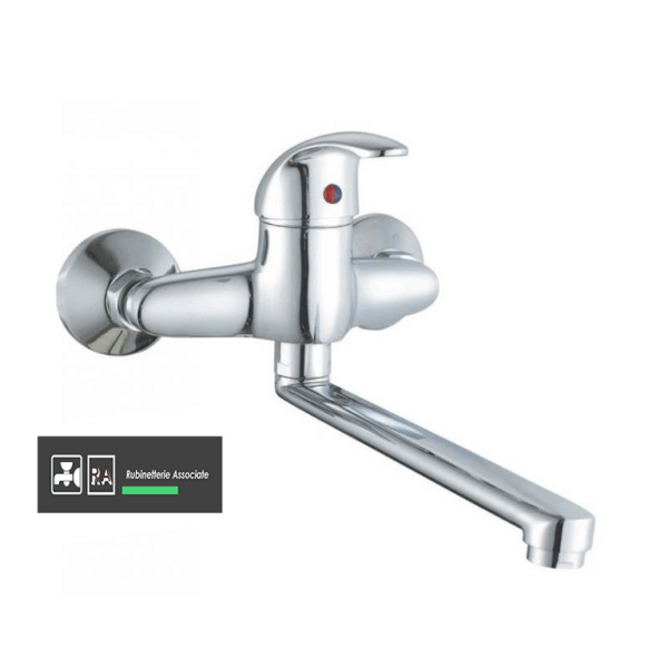 Miscelatore Lavello Attacco Muro Modello Euro Cromo  Rubinetterie Associate