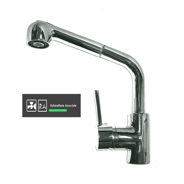 Miscelatore Lavello Monoforo Modello Gemini Doccia Estraibile Cromo |  Rubinetto Associate