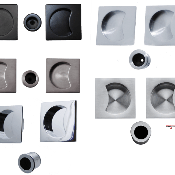 Maniglia Incasso Quadra Porta Scorrevole modello Open SQ d.57x57/48  Senza Foro Chiave varie finiture | Colombo Design
