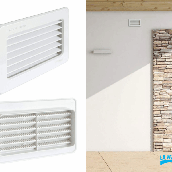 Griglia Terminale Pvc per Tubo Rettangolare+Rete Bianco mm.120x60 | La Ventilazione