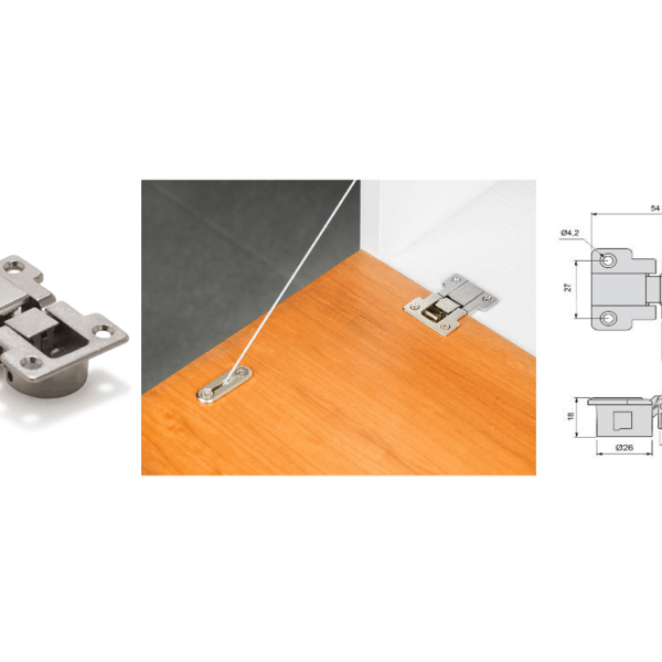 Cerniera Anta Ribalta d.26 Ankor Gt-B Regolabile Zama Nichelato  Emuca