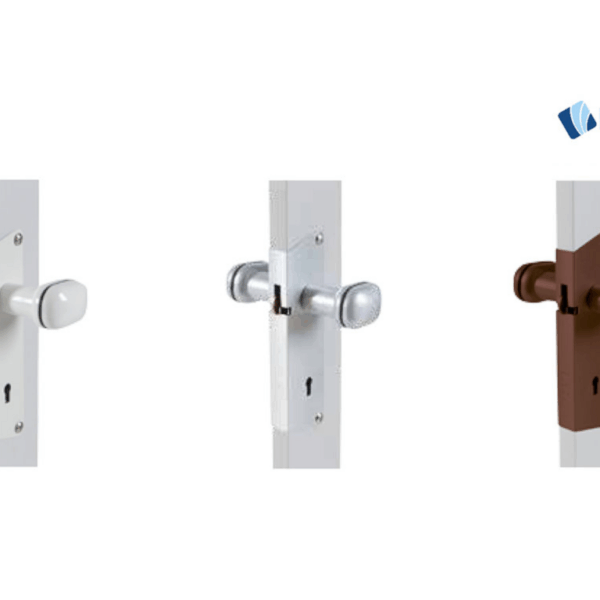 Serratura Per Porta Soffietto Con Pomolo In ABS-alluminio varie finitureMarrone | Forte