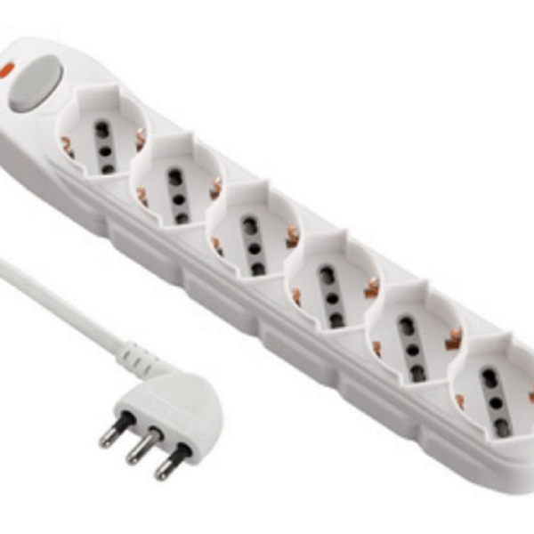 Multipresa 6posti Schuko Bipasso+Interruttore Luminoso  Leuci