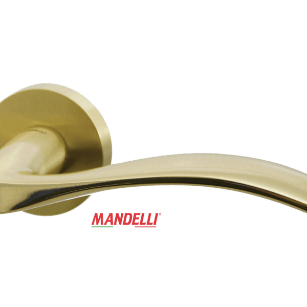 Maniglia Zen Rosetta Tonda d.50x10h Foro Chiave Oro Satinato  04/03   Mandelli