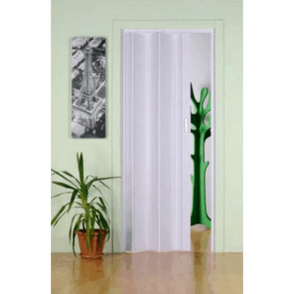 Porta a Soffietto Estensibile PVC Modello Monica con Maniglie 214 Bianco cm.83x214h | Forte