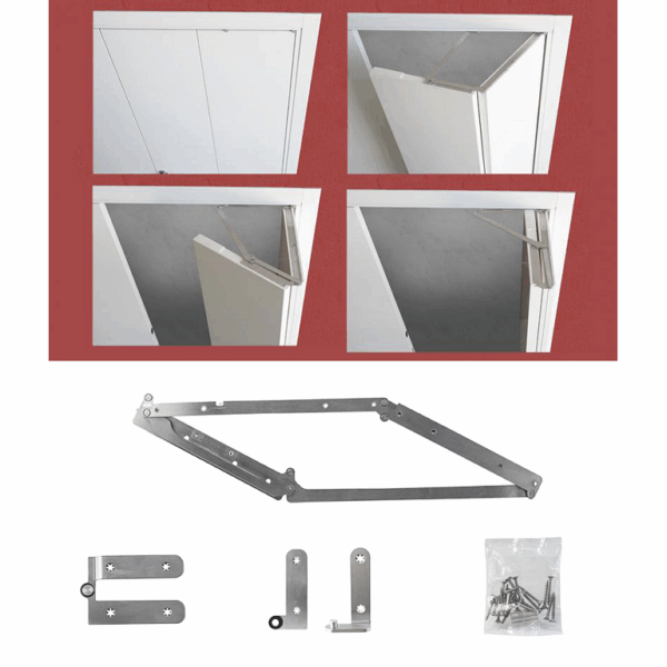 Sistema Porta Legno a Libro Cerniera Compack Living 180° Tirare Sinistra Inox | Celegon