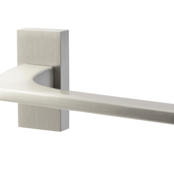 Maniglia Boston Rosetta Rettangolare RO81 d.66x31x13h Bocchetta Foro Chiave Z3D-Nickel Satinato  Comit