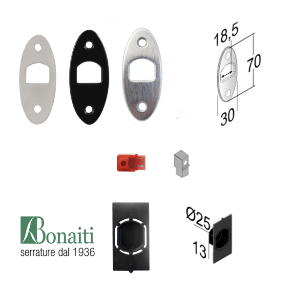 Contropiastra Gaggia per serratura a Gancio G500 572+711+Pozzetto+Dima varie finituire | Bonaiti