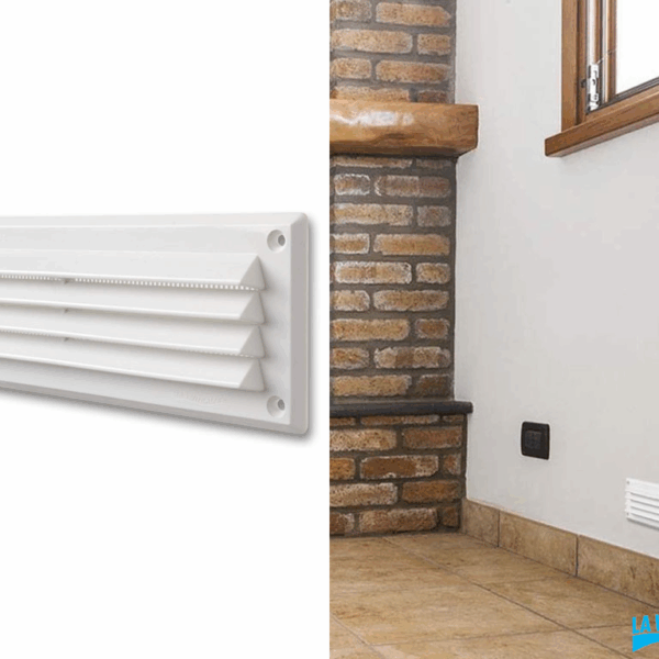 Griglia Rettangolare+Rete Bianco mm.227x80 | La Ventilazione