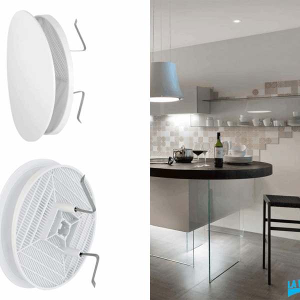 Griglia Tonda Molle+Rete Estetica Bianco mm.170-80/125x35h | La Ventilazione