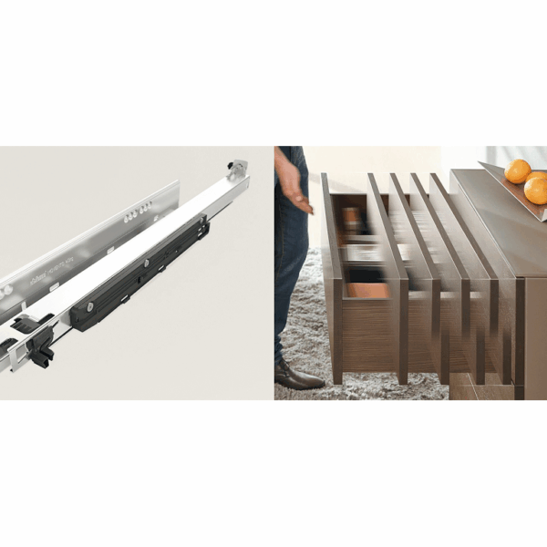 Guide per Cassetti Movento Tip One Blumotion Premi-Apri Estrazione Totale Portata kg.40  | Blum