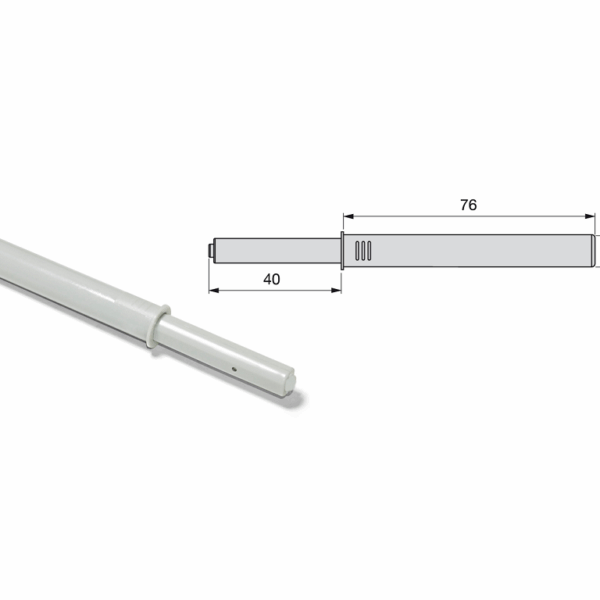 Cricchetto da Incasso a Scatto Regolabile Push Latch d.10 mm.76 con Paracolpo Grigio  Emuca