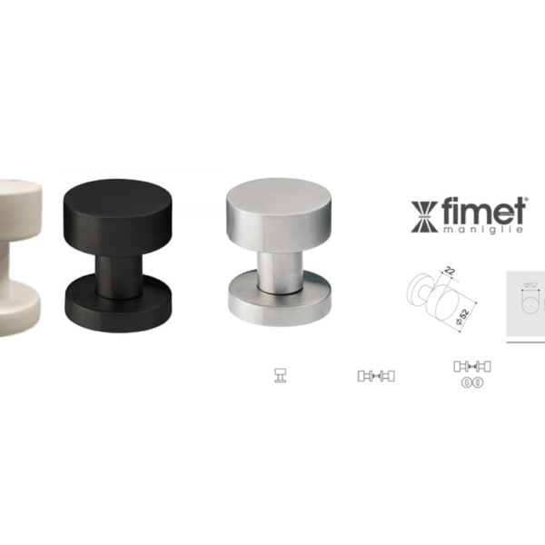 POMOLI GIREVOLI 327 TONDO d.52x10x60h ROSETTA TONDA d.52x10x10h AISI304 VARIE FINITURE  |  FIMET MANIGLIE