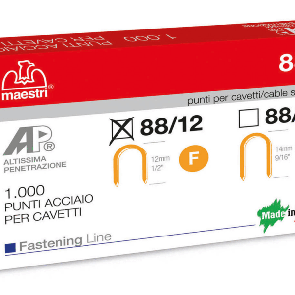 Punti Fissatrice M88 per Cavetti 88/12 pz.1000  Romeo Maestri