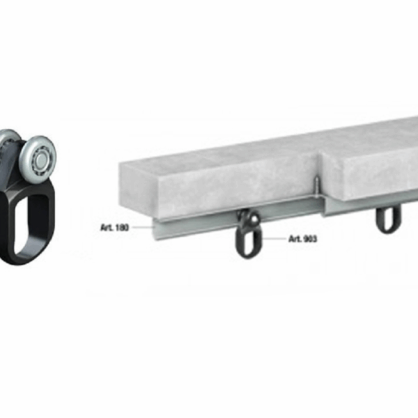 Carrello a 2 Ruote Ø 15 Acciaio con Asola Nylon per Tende  Omge