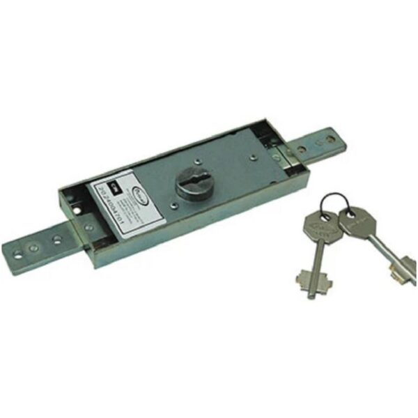 Serratura Centrale Serranda Scatola mm.156x56 Catenacci 2 Mandate Chiave Doppia Mappa  Potent