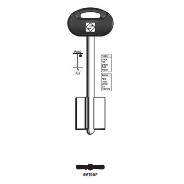 Chiave Grezza Doppia Mappa Lunga Mottura 5mt9bp  | Silca