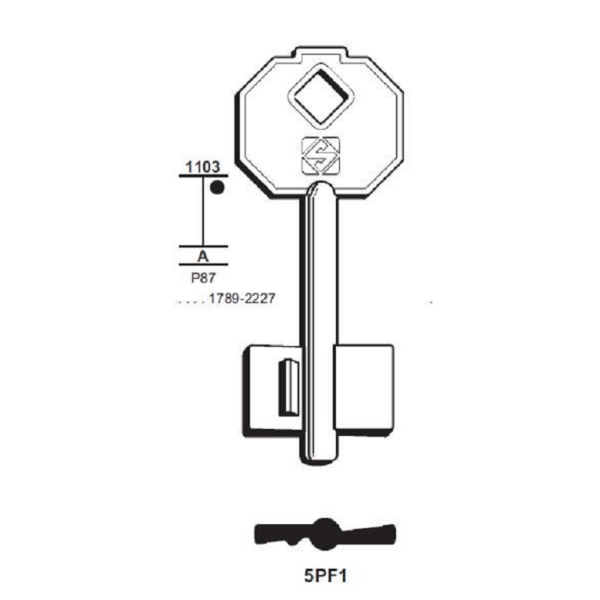 Chiave Grezza Doppia Mappa Corta Prefer 5pf1 | Silca