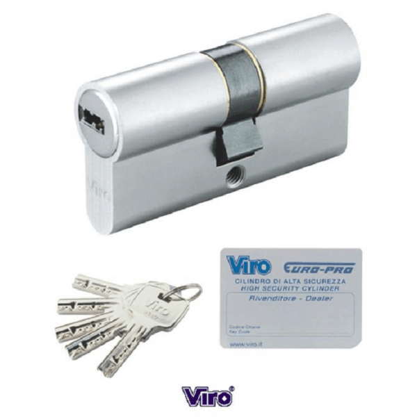 CILINDRO EUROPEO EURO-PRO PEARL NICKEL SATINATO VARIE LUNGHEZZE | VIRO