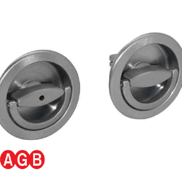 Maniglia Incasso Tonda Porta Libro modello Duetto d.60/48 con Doppio Anello Attivo-Aattivo varie finiture | AGB