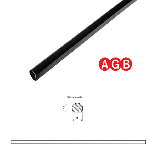 Asta Chiusura Spagnoletta Abaco ZVN-Nero varie lunghezze | AGB