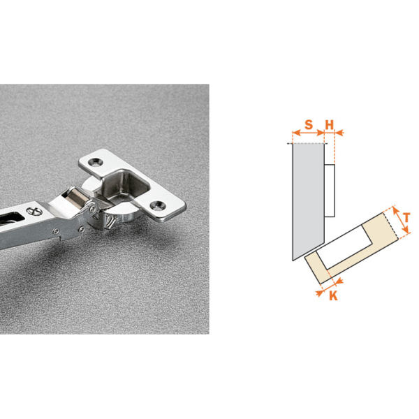 Cerniera per Mobili Automatica 120° Serie 200 da avvitare Foro d.35 Angolo Negativo -30ø | Arturo Salice