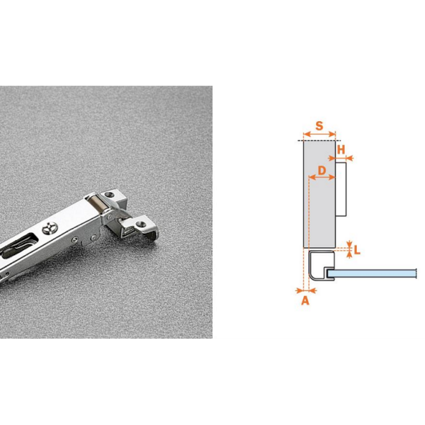 Cerniera per Mobili Automatica 105° Serie 200 da Profilo Metallico Sormonto 0 | Arturo Salice