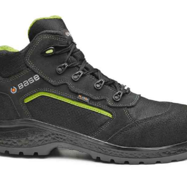 SCARPA  ANTINFORTUNISTICA  ALTA BE-POWERFUL TOP S3 WR CI SRC-BK TESSUTO NERO VERDE FLUO prodotto da   BASE