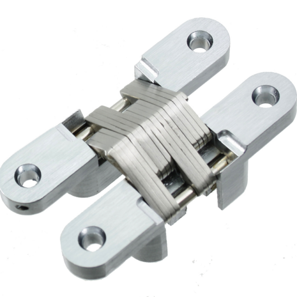 Cerniera Invisibile Ottone Cromo Satinato mm.95x19x27h
