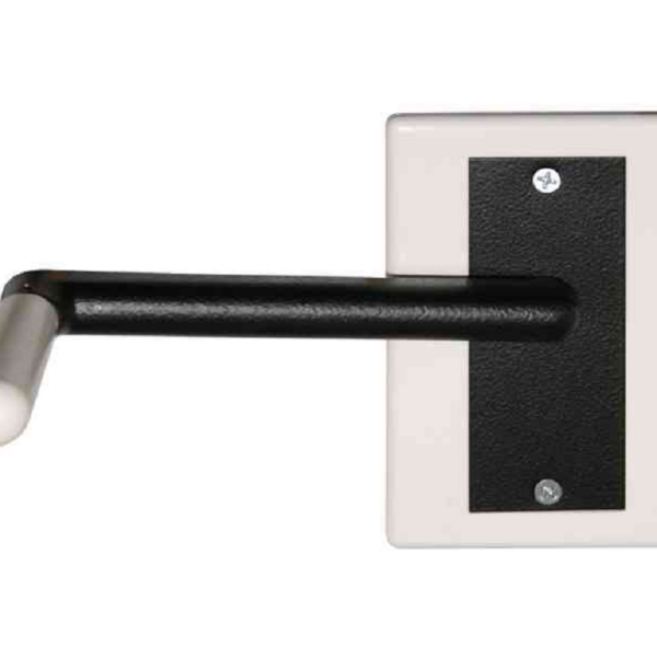 Manovella Arganello+Placca mm.150 Esagonale Ø8mm Lunghezza mm.30 Nero-Bianco  Bolis