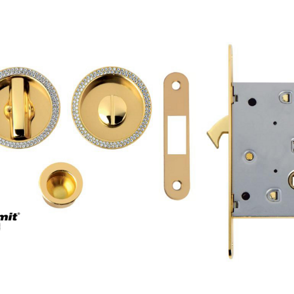 Maniglia Incasso Tonda Porta Scorrevole modello K101N01T d.57/48 E50 con Nottolino+Serratura E50 varie finiture  Comit