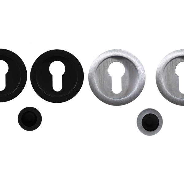 Maniglia Incasso Tonda Porta Scorrevole modello K101FYT02 d.57/48 con Foro Yale per Cilindro Europeo d.57/48  varie finiture | Comit