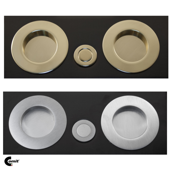 Maniglia Incasso Tonda Porta Scorrevole modello K105CT04 d.75/48 Senza foro Chiave varie finiture  Comit