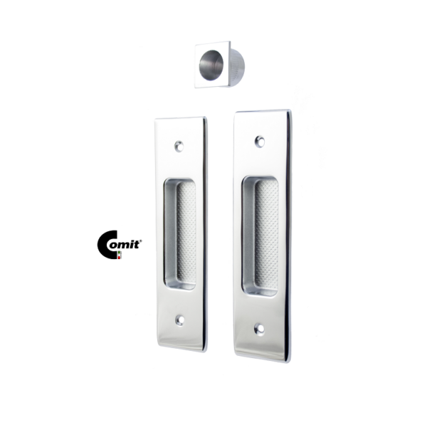 Maniglia Incasso Rettangolare Porta Scorrevole modello K403CT03 mm.40x150 Senza Foro Chiave 2A-Cromo Lucido  Comit