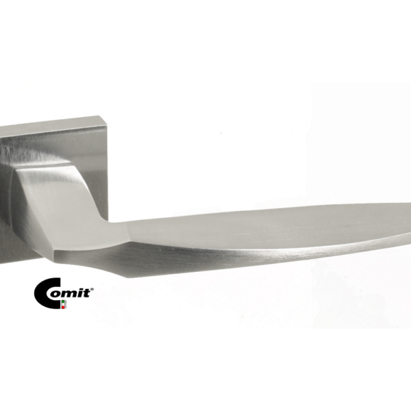 Maniglia Stone Rosetta Quadra d.45x45x10h Bocchetta Foro Chiave 2B - Cromo Satinato  Comit