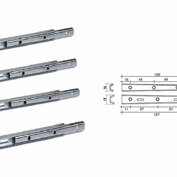Ferri da Letto a Baionetta mm.127x17/14 Zincato pz.4