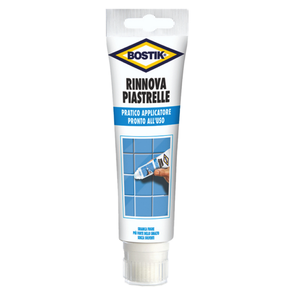 Rinnova Piastrelle da Bagno Riempitivo Pronto All'uso in Tubetto 125 ml. Bianco Bostik