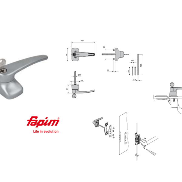 COMANDO ESTERNO DOMEXIT CON CILINDRO INCORPORATO NEL MANICO  FAPIM