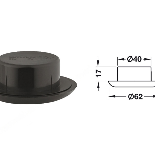 Trascinatore Incasso d.40/62 Plastica Nero Portata kg.50  Hafele