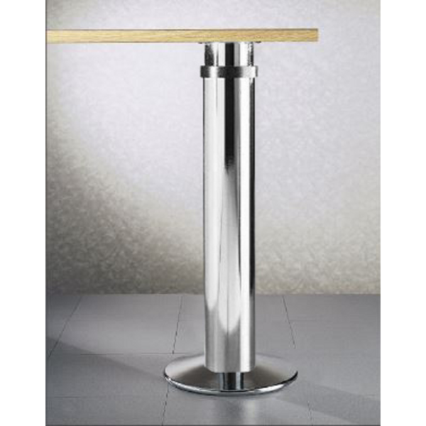 Gamba Tavolo in Metallo Ø120 mm. Regolabile in Altezza 68-87cm.  Base Rotonda 300 mm. Finitura Cromata  Manart