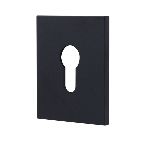 Bocchetta Rettangolare Foro Yale per Cilindro Europeo modello B mm.60x75x5h NP-Nero Opaco  Olivari