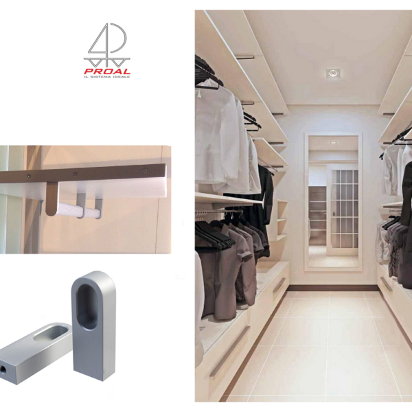 Reggitubo Laterale Alluminio per Tubo Ovale d.30x15 Argento | Proal