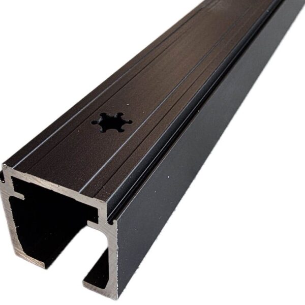 Binario Singolo Dragon-Puma mm.34x35 Alluminio OX Nero Portata kg.240 cm.300  Sliding
