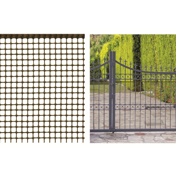 Rete Protettiva in Plastica Multiuso Mod. Quadra 10 cm.100x500 Marrone Tenax