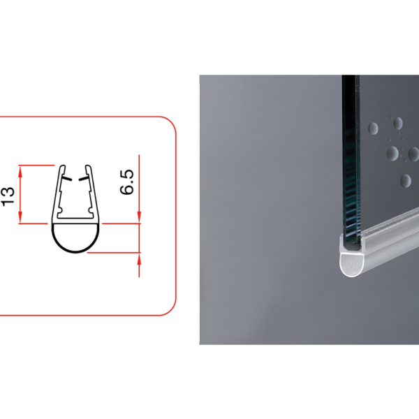 Guarnizione Box Doccia per Vetro Spessore mm.6-8 cm.200h Bombato | mm.13-19,5 | Trfo