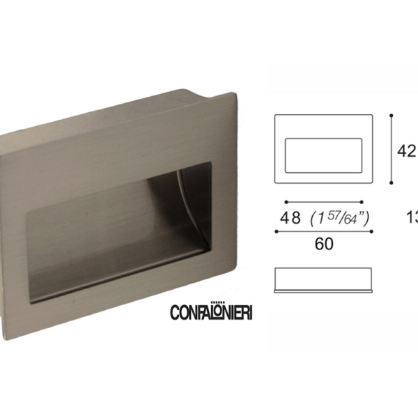 MANIGLIA INCASSO INTERRASSE 48 DA 60x42 mm. prodotta da CONFALONIERI