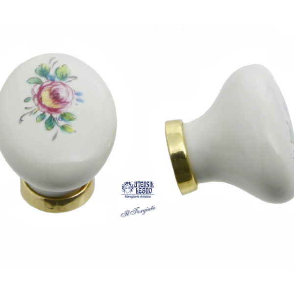 POMOLINO MOBILE PORCELLANA OVALE d.24x35x30h ORO LUCIDO+VARIE FINITURE | GIUSTI